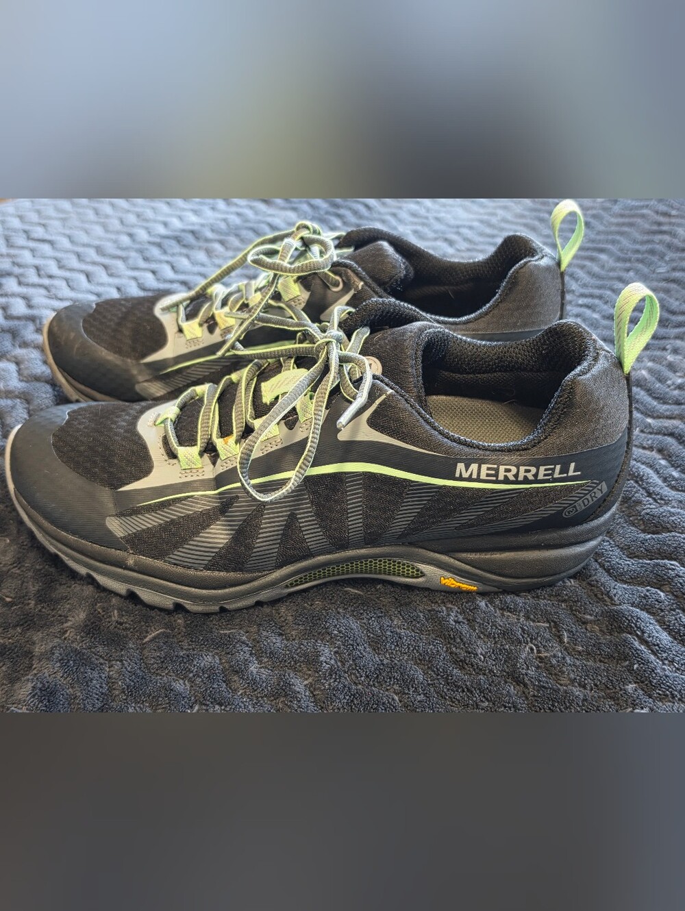 Merrell Womens Siren Edge 3 Waterproof Black with Lime Athletic Trail Shoes 9